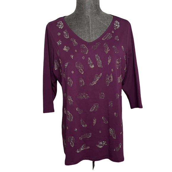 Susan Graver Tops - Susan Graver Weekend Studded Top